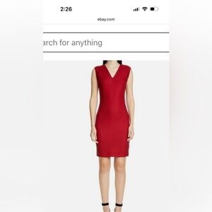 St. John Midi Red Sleeveless Dress